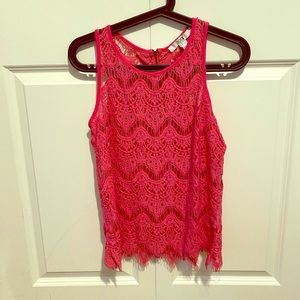 4/$30 Hot pink lace top